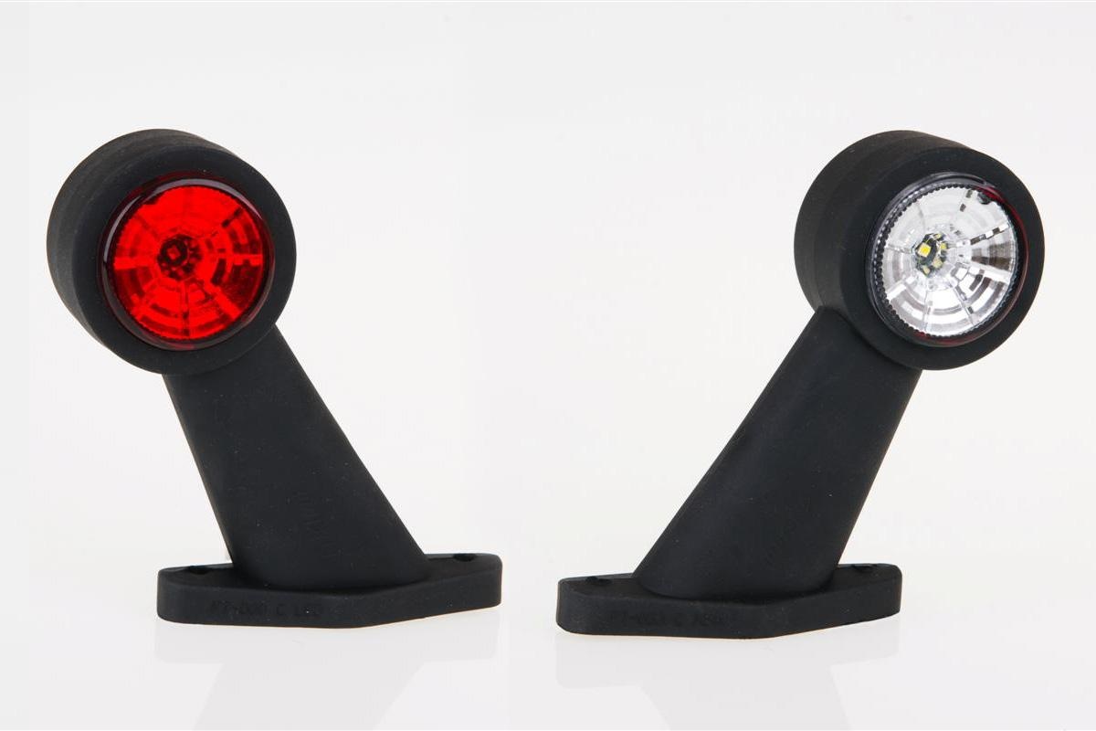 poziční-obrysové světlo- tykadlo-bílé / červené LED s gum.držákem - 133 mm