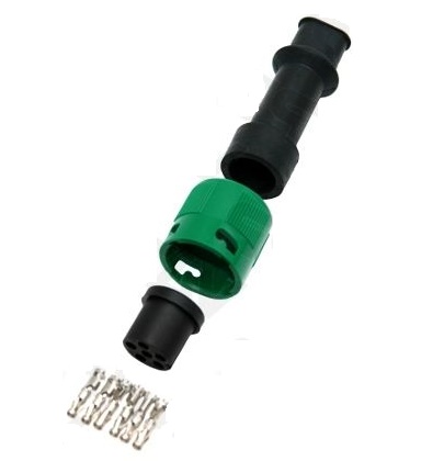 Konektorová spojka zástrčka bajonet 6-pin/2 vývody JOKON zelená 