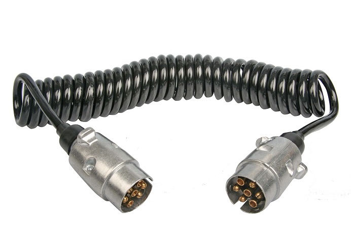 Propojovací kabel spirálový 2 x 7-pin,  kovové koncovky