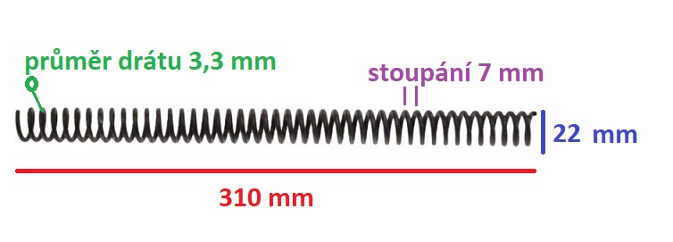 pružina předního tlumiče průměr 22 mm, délka 310 mm  SIMSON